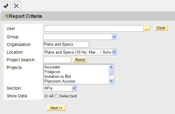 Sched Report Screen 1